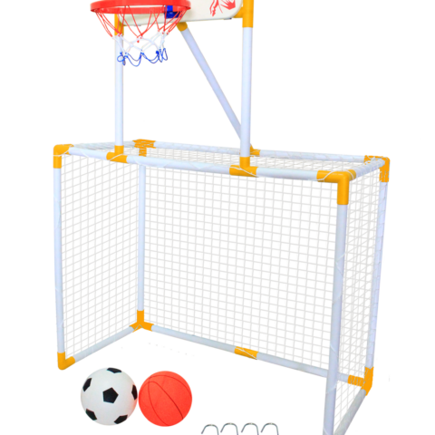 ערכת כדורגל + כדורסל 2 ב 1